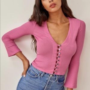 Reformation Pink Gellar top